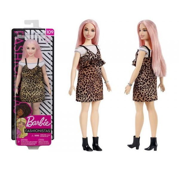 Bábika Barbie v leopardích šatách