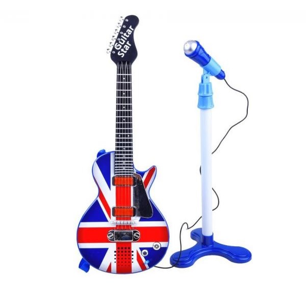 Elektrická rocková gitara s mikrofónom: A