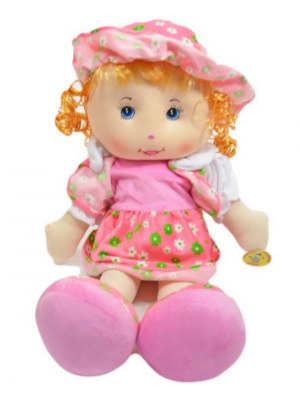 Látková bábika v kvietkovanom oblečení 60 cm