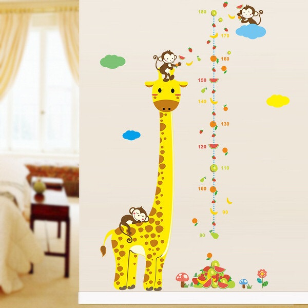 Nálepky na stenu - meter žirafa