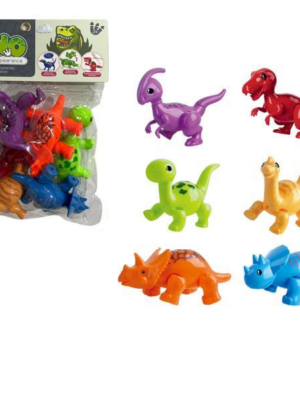 Sada 6 ks farebných dinosaurov