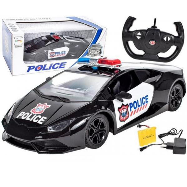Športové policajné auto na diaľkové ovládanie - akcia: popukaný plastový obal
