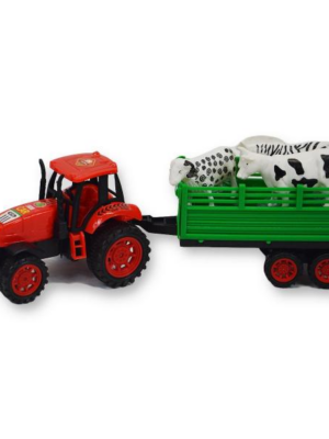 Traktor s vlečkou a domácimi zvieratkami