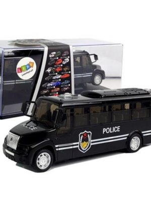Policajný autobus so svetlom a zvukom čierny