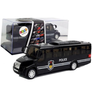 Policajný autobus so svetlom a zvukom čierny