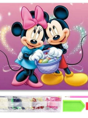 Diamantová mozaika - myšky Miki a Minnie