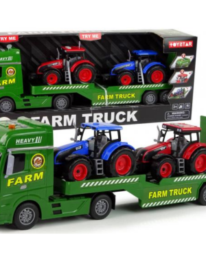 Veľký zelený kamión Farm s traktormi