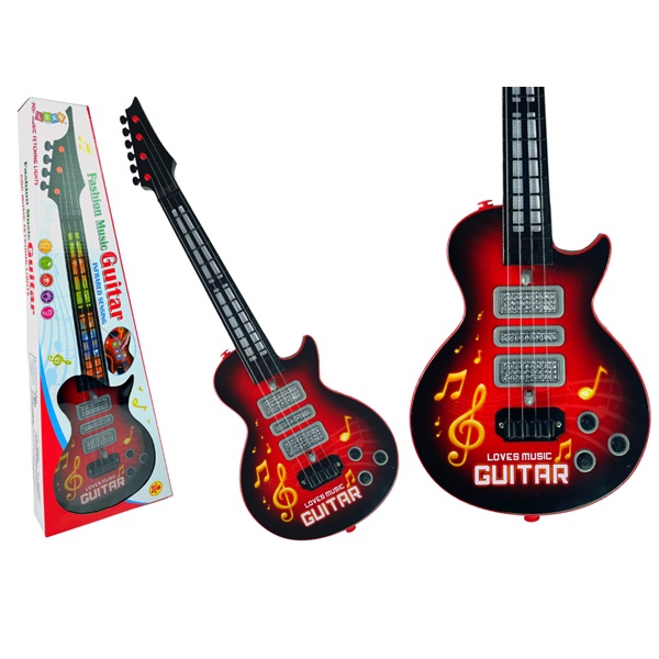 Elektrická rocková gitara s farebnými LED diódami