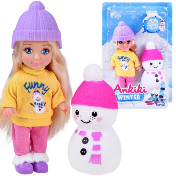Malá bábika so snehuliakom - akcia:olepený plastový obal