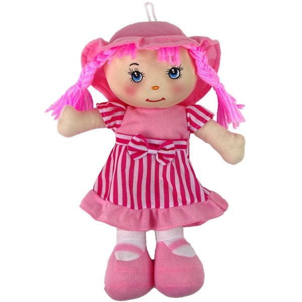 Ružová látková bábika 28 cm